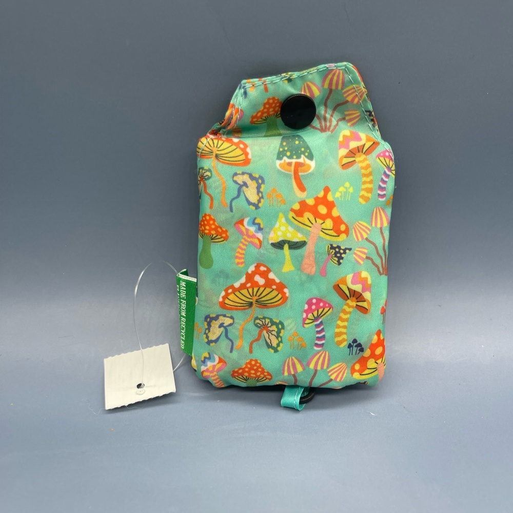Recycled Fabric Foldable Tote Bag, Psychedelic Mushroom, NWT - Picture 7 of 8